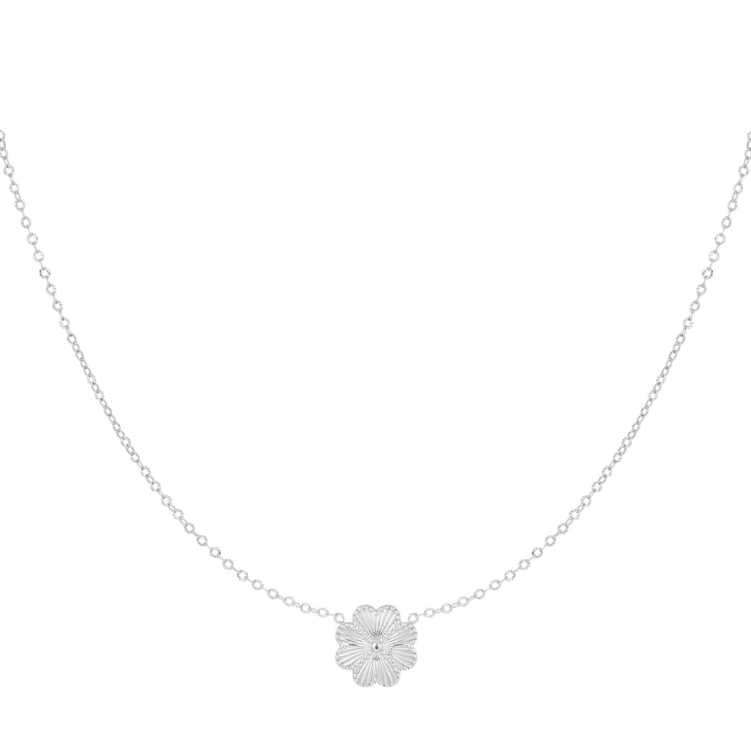Flower necklace - silver
