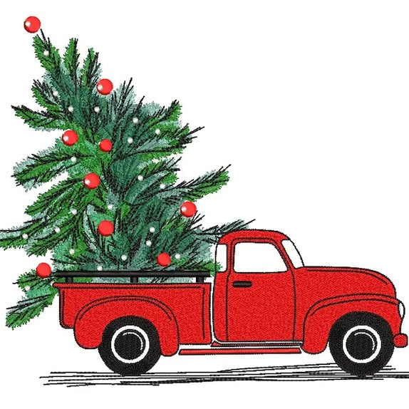 car with christmas tree - design christmas