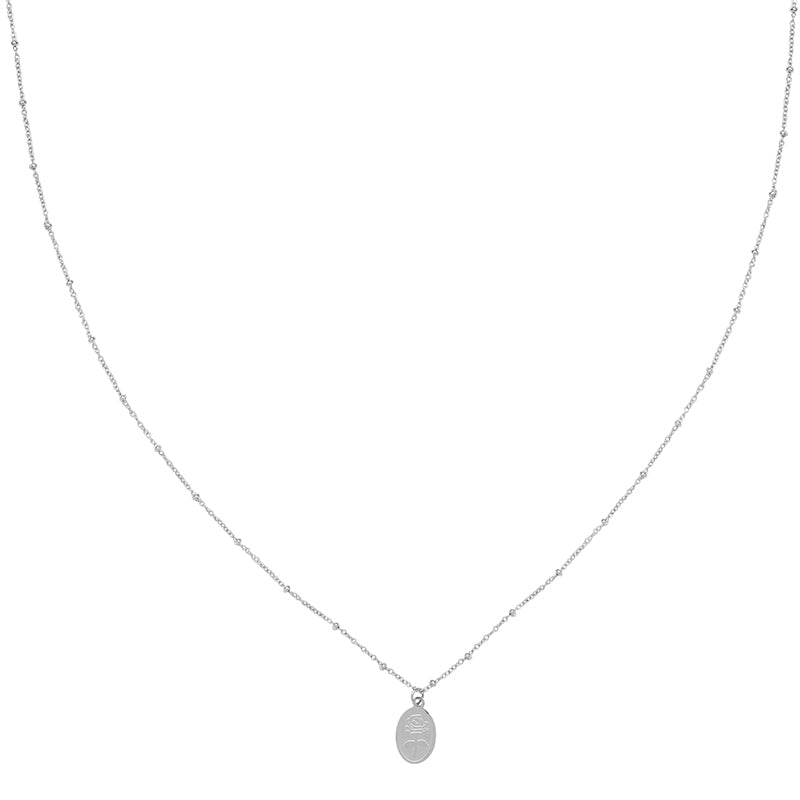 rose necklace - silver
