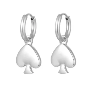 Spades oorbellen - zilver
