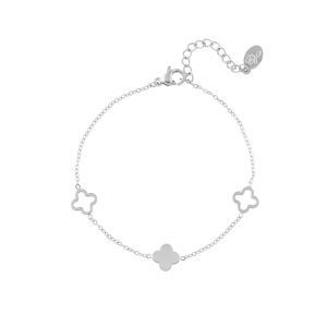 Clover armband - zilver