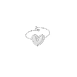 Ruffle heart ring - zilver