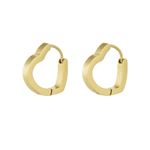 Heart hoop oorbellen - goud